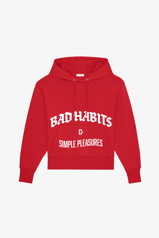 Red Bad Habits Hooded Sweatshirt