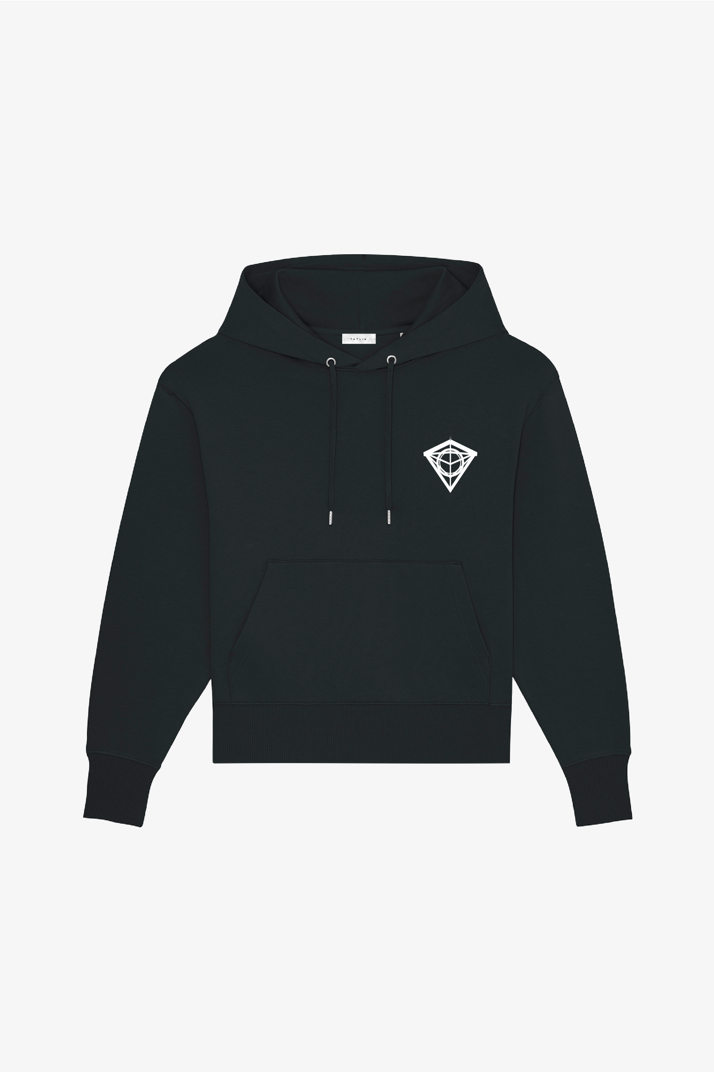 Black Oversized Diamond Hooded Sweatshirt